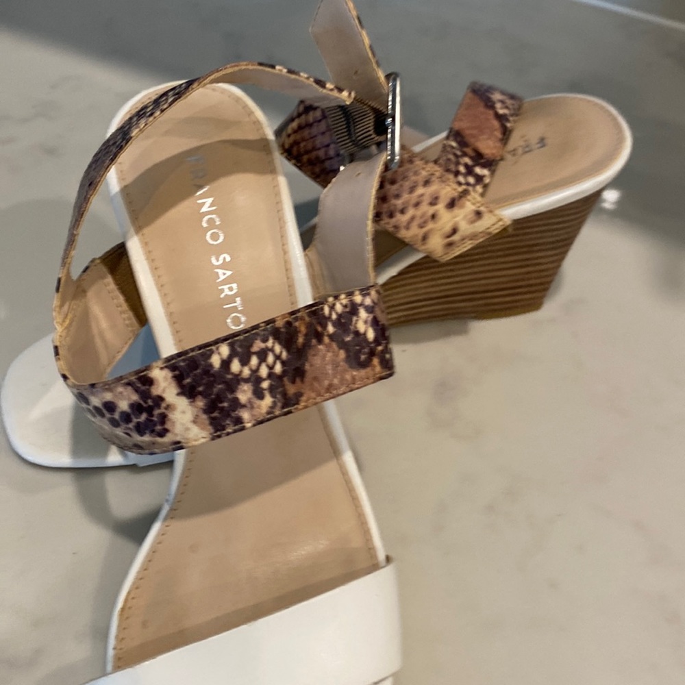 White wedge Franco Sarto sandal. Size 9.5